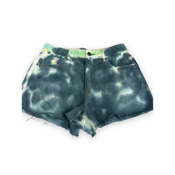 Pacsun High Rise TIE DYE FESTIVAL Denim Jean Shorts | Sz 27 | New! - Picture 8 of 9